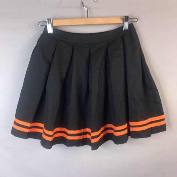 Hot Topic Skirts Hot Topic Black Orange Pleated Cheer Skirt Poshmark
